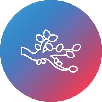 icono de fondo de círculo degradado de línea de rama vector