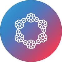 Floral Design Line Gradient Circle Background Icon vector