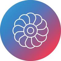 Hydrangea Line Gradient Circle Background Icon vector