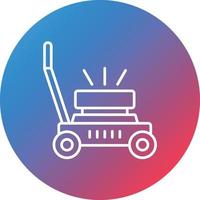 Lawn Mower Line Gradient Circle Background Icon vector