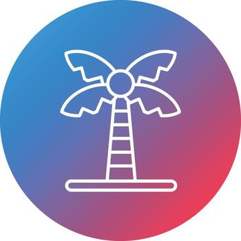 icono de fondo de círculo degradado de línea de palmera vector