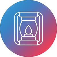 Lantern Line Gradient Circle Background Icon vector