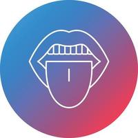 Tongue Line Gradient Circle Background Icon vector