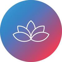 Water Lily Line Gradient Circle Background Icon vector