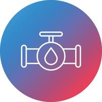 Water Supply Line Gradient Circle Background Icon vector