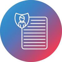 Privacy By Design Line Gradient Circle Background Icon vector