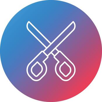 Scissors Line Gradient Circle Background Icon vector