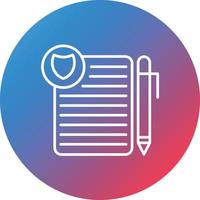 Privacy Policy Template Line Gradient Circle Background Icon vector