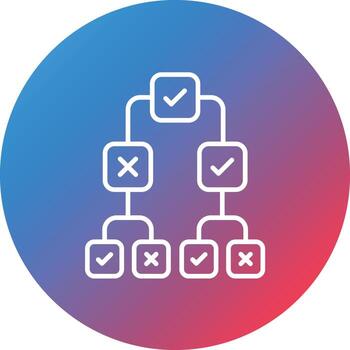 Decision Making Line Gradient Circle Background Icon vector