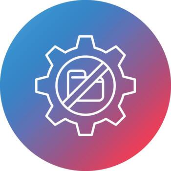Restriction Of Processing Line Gradient Circle Background Icon vector