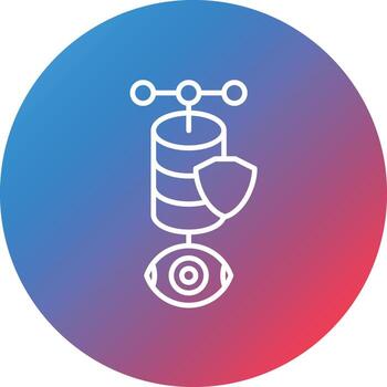 Data Lookup Line Gradient Circle Background Icon vector