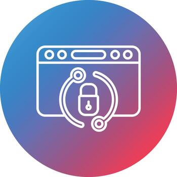 Web Security Line Gradient Circle Background Icon vector