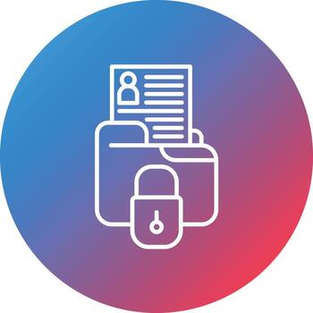 Personal Data Line Gradient Circle Background Icon vector