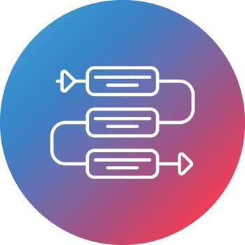 icono de fondo de círculo degradado de línea de procesamiento vector