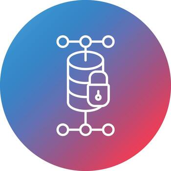 icono de fondo de círculo degradado de línea de protección de datos vector