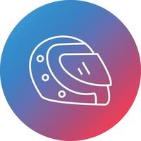 Helmet Line Gradient Circle Background Icon vector