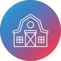 Barn Line Gradient Circle Background Icon vector