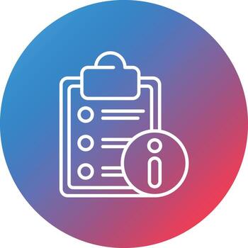 icono de fondo de círculo de degradado de línea de informe de error vector