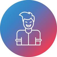 Happy Line Gradient Circle Background Icon vector