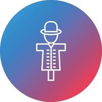 Scarecrow Line Gradient Circle Background Icon vector