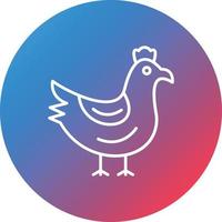 icono de fondo de círculo degradado de línea de pollo vector