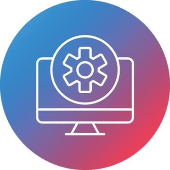 Computer Aided Manufacturing Line Gradient Circle Background Icon vector