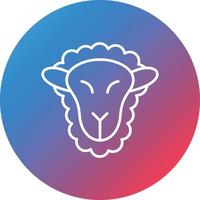 Sheep Line Gradient Circle Background Icon vector