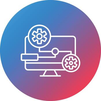 Computer Aided Design Line Gradient Circle Background Icon vector