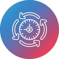 Downtime Line Gradient Circle Background Icon vector