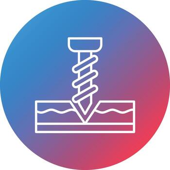 icono de fondo de círculo degradado de línea de perforación vector
