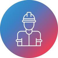 Factory Worker Man Line Gradient Circle Background Icon vector