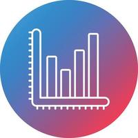 Bar Graph Line Gradient Circle Background Icon vector