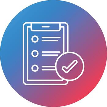 Survey Mobile App Line Gradient Circle Background Icon vector