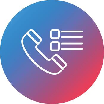 Phone Survey Line Gradient Circle Background Icon vector