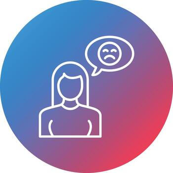 icono de fondo de círculo degradado de línea insatisfecha vector