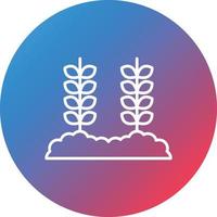 Wheat Plantation Line Gradient Circle Background Icon vector