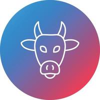 Cow Line Gradient Circle Background Icon vector