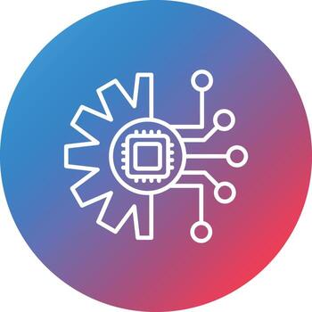 icono de fondo de círculo degradado de línea de automatización vector