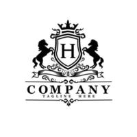 Horse Heraldic Logo vector