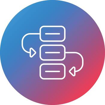 icono de fondo de círculo de degradado de línea de sistema de programación vector