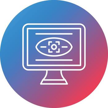 Security Monitors Line Gradient Circle Background Icon vector