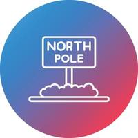 North Pole Line Gradient Circle Background Icon vector