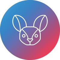 Fennec Fox Line Gradient Circle Background Icon vector