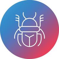 Scarab Line Gradient Circle Background Icon vector