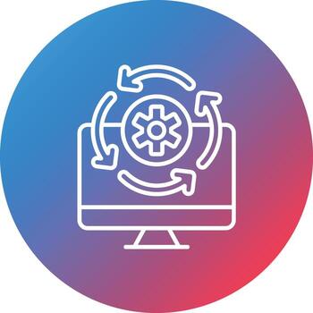 Operational Technology Line Gradient Circle Background Icon vector