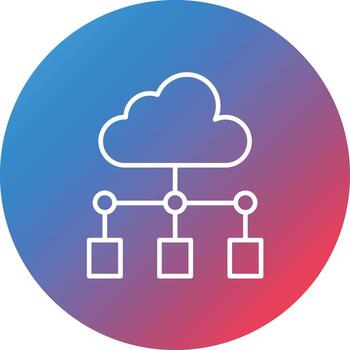 Intranet Line Gradient Circle Background Icon vector