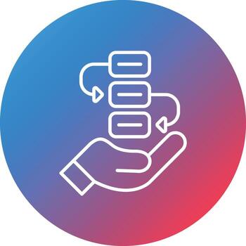Planning System Line Gradient Circle Background Icon vector