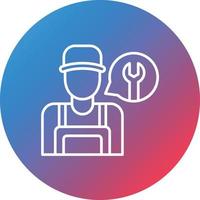 Repair Technician Line Gradient Circle Background Icon vector