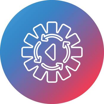Process Simulation Line Gradient Circle Background Icon vector