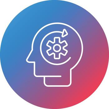 icono de fondo de círculo de gradiente de línea de desarrollo de habilidades vector